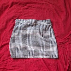 Gray Plaid Women's Skirt
